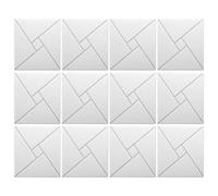 Kznifmk Acustici da 12 Pezzi con Autoadesivo, In Schiuma Fonoassorbente 12x12x0,4 Pollici, Piastrelle Fonoassorbenti per Pareti Bianche