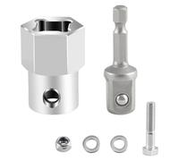 Kznifmk Adattatore per Trapano Senza con Maniglia a Manovella Cric Rimorchio a Vento Superiore in Acciaio Inox con Punta Adattatore Presa da 1/2 Pollice