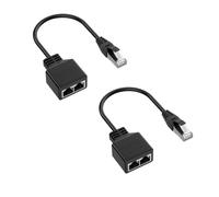 Kznifmk Adattatore splitter RJ45 LAN Ethernet Extender da 1 a 2 femmine per Ethernet Cat5 Cat5e Cat6 Cat7 (confezione da 2)