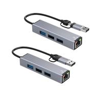 Kznifmk Adattatore USB C/USB A a Ethernet 1000Mbps Scheda di rete RJ45 Plug-and-Play per telefono/computer portatile