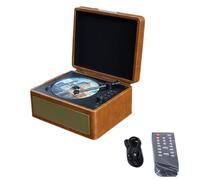 Kznifmk Altoparlante Bluetooth senza Portatile, Riproduttore Multifunzionale CD Retro, Lettore Audio Di Registrazione Marrone