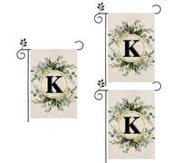 Kznifmk Bandiera da giardino a K a doppio strato con lettere double face per feste, bandiere esterne, decorazione da cortile