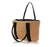Kznifmk Borsa a mano da in cotone poliestere + corda di carta per vacanze, spiaggia, tempo libero, grande capacità, borsa colore