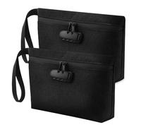 Kznifmk Borsa per soldi bloccabili, borsa per soldi sicuri, borsa per accessori con serratura per e donne, per viaggi, deposito bancario, telefono cellulare, nero