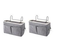 Kznifmk Borsa portaoggetti sospesa al comodino del letto, borsa portaoggetti per riviste di camera da letto, portaoggetti, scatola per fazzoletti, borsa per riporre oggetti, colore: grigio