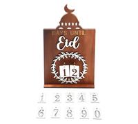 Kznifmk Calendario per il Conto Alla Rovescia Eid Al-Fitr Ornamento da Tavolo Calendario Giorni Fino All'Eid Al-Fitr Decorazioni per il Conto Alla Rovescia Fattoria In Legno Durevole Facile da Usare -