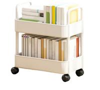 Kznifmk Carrello portaoggetti mobile con ruote a 2 livelli, scaffale portaoggetti per cucina, bagno, organizer scorrevole sottile, scaffale per snack
