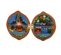 Kznifmk Casa delle Bambole in Guscio di Noce, Mini Biblioteca, Casa delle Bambole Fatta A Mano in Guscio di Noce, Scena 3D di Noci in Resina, Miniatura in Resina Durevole, C