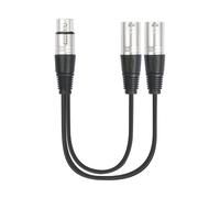 Kznifmk Cavo splitter a Y XLR a doppio maschio a 3 pin da 30 Cm, adattatore audio per cavo splitter microfono