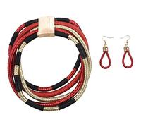 Kznifmk Collana Multistrato, Collana e Ciondolo a Forma di Melange di Bottoni magneticiGioielli Fatti Una Mano di deClarazione Collana da Maxi Collana