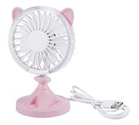 Kznifmk Colorato Mini USB Ricaricabile Aria di Raffreddamento Forma di Gatto Ventilatore da Scrivania Ventilatore da Viaggio Casa Studente Dormitorio Ventilatore da Scrivania Portatile (Rosa)