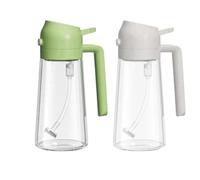 Kznifmk Dispenser di Olio e Spruzzatore di Olio 2 In 1, Circa 16 Once di Bottiglia di Dispenser di Olio In Vetro per Cucina, Installazione Facile (2 Pezzi) Verde e