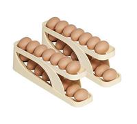 Kznifmk Dispenser Portauova per Frigorifero, Contenitore per Uova A Rotazione Automatica, Vassoio Salvaspazio per Uova per Frigorifero, Facile Installazione