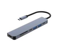 Kznifmk Docking station USB, Hub 7 in 1, con PD100 W, SD/TF, Compatibile, 4 adattatori multi-porte USB, per computer portatili, telefoni facili da usare