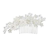 Kznifmk Fiore di Perla D' a Mano Pettine Diademi da Sposa Corone Accessori per Capelli da Sposa di Nozze per Le Donne