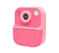 Kznifmk Fotocamera digitale istantanea per bambini in formato mini HD 1080P con stampa istantanea in rosa, ideale come regalo di compleanno o di vacanza per divertirsi a fotografare.