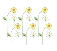 Kznifmk Giardino Fiori in 6 Pezzi Picchetti Decorativi per Piante di 10,6 Pollici da Corte Ornamentali con Animali Carini sulle Altalene C