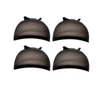 Kznifmk HD Cuffia per parrucca, berretto da baseball trasparente berretto in nylon sottile multifunzionale pratica testa facile da usare, nero 4 pezzi