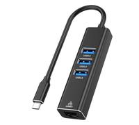 Kznifmk Hub di Rete Gigabit Type-C a 3.0 Driver per Cellulare, Tablet, Laptop, Desktop, Rete cablata RJ45