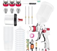 Kznifmk HVLP Air Spruzzatore Set con Bicchiere di Monouso 600 Cc, con Compressore D'aria, Separatore /, per Mobili, Pittura DIY