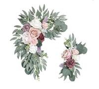 Kznifmk Kit di Fiori per Nuziale Artificiale Boho Tende Ghirlanda di Eucalipto Decorazione di Nozze Cartello di Benvenuto Facile da Installare Facile da Usare B