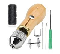 Kznifmk Kit di punzone da cucito portatile da 7 pezzi, punzone da cucito in pelle, punzone di in pelle con , per strumenti da cucito fatti a mano