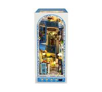 Kznifmk Libreria Decorazione della Casa delle Bambole Fai da te Angolo del Libro Kit Oceano Città Modello Set di Costruzione Fai da te in Legno 1 Set