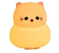 Kznifmk Luce Notturna In Silicone per Gatti Simpatico Gatto A Luce Morbida Lampada per Dormire Lampada per Atmosfera Lampada per Accarezzare il Sensore Tattile