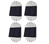 Kznifmk Luci Esterne del Palo del Ponte Solare, Luci Di Vialetto di Recinzione Solare, Luci A LED Solari Passaggio Esterni Impermeabile per Il Pacchetto di 4 Giardino