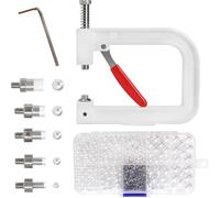 Kznifmk Macchina Crimpatura Perle, Macchina Di Fissaggio Rivetti Perle, 5 Dimensioni, Set Di Strumenti Crimpatura Perline A Pressione Manuale per Cappelli, Accessori Fai Da Te