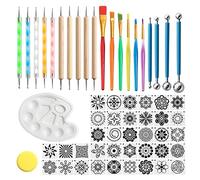 Kznifmk Mandala Dotting Tools Art Supplies Stencil Rock Dot per la Pittura Tool Set Craft Kit per Nail Mandala Arti Drawing