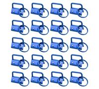 Kznifmk Materiale portachiavi con anelli portachiavi per cinghia borsa, materiale portachiavi in metallo blu, 20 pezzi