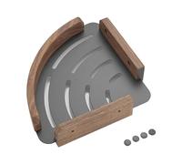 Kznifmk Mensole da bagno in legno di noce, mensola di stoccaggio angolare per doccia a parete, supporto organizer da cucina