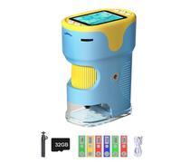 Kznifmk Microscopio Digitale Portatile per Bambini con Schermo HD da 2 Pollici Microscopio Palmare 200-1000X Regalo Educativo per Bambini