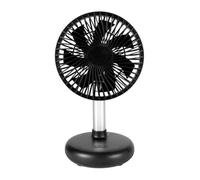 Kznifmk Mini Ventilatore Oscillante Ventilatore da Tavolo Portatile Ricaricabile Tramite USB A Batteria con 4 Livelli di Velocità Ventilatore da Tavolo per Esterni Nero