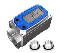 Kznifmk Misuratore di portata del carburante da 1 Pollice con Adattatori da 3/4 Pollice Flussometro a turbina Digitale 2,5-31 GPM Filettatura NPT Flussometro