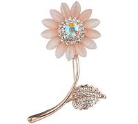 Kznifmk Moda Opale Strass Lega Sole Fiore Spilla Spilla Girasole Abbigliamento Accessori