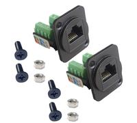 Kznifmk Modulo Computer CAT5E Modulo di Rete Nero D-Shape RJ45 Super Categoria 5 Cablaggio Rete CAT5E 86 Pannello 1U Rack Modulo Panel