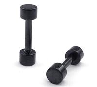 Kznifmk Orecchini a cerchio con larghezza di 3 mm, in acciaio , nero