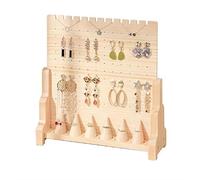 Kznifmk Orecchini di Legno con Oggetti di Design, Mensole per Gioielli, Speciale per Appendere Gioielli, Portagioie A