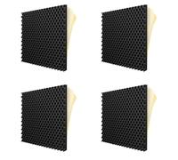 Kznifmk Pacchetto di 24 di Schiuma Acustica AutoAdesivi Pannello A Parete di Trattamento Insonorizzazione Ignifugo, Riduzione della Schiuma di Rumore per Studio, Ecc.