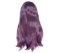 Kznifmk Parrucca frontale in pizzo viola lunga ondulata da 18 pollici per donne, capelli naturali Cosplay - resistenti al