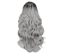 Kznifmk Parrucche sintetiche ondulate lunghe parrucche sintetiche ondulate di seta ad alta temperatura frangia Cosplay uso quotidiano fibra resistente al per le donne