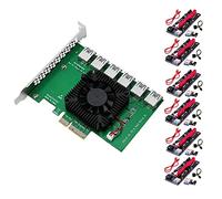 Kznifmk PCIE da 1 A 6 PCI Express VER009S Riser Card Adapter Slot PCI-E da 4X A 6X USB 3.0 Riser A 6Pin Power per Miner Mining