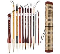 Kznifmk Pennelli per Calligrafia Pennelli per Calligrafia Cinese Pennello per Dettaglio con Sacchetto di Immagazzinaggio Pennello Set di 11 Pezzi