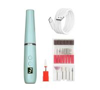 Kznifmk Per Unghie Elettrico Portatile Trapano Unghie con Luce per Acrilico, Chiodi in Gel, Manicure Personale Verde