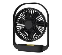 Kznifmk Piccolo Ventilatore Ventilatore USB Silenzioso con Luce Notturna Ventilatore da Tavolo Elettrico Ricaricabile Ventilatore da Tavolo per Camera da Letto Ufficio Nero