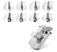 Kznifmk Piedino per Orlo Arrotolato per Cucito e Guida di Cucito Magnetico, 3/4/5/6/7/8/9/10 mm, 8 Misure di Piedino, per Orlo Arrotolato