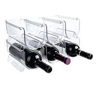 Kznifmk Porta Organizzatore di Bottiglie di Vino e Acqua Armadietto per Vino Impilabile per Contatori da Cucina Piano Tavolo, Guardaroba, Frigorifero Bar