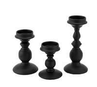 Kznifmk Portacandele in Dipinto Nero in Stile Nordico, Portacandele in Metallo Ornamenti per Matrimonio, Decorazione per la casa, Portacandele